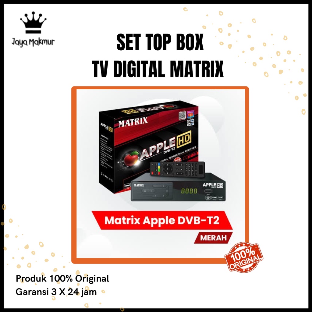 Set Top Box Tv Digital Matrix Apple DVB T2 EWS HD / set top box tv digital matrix / alat tv digital set top box / stb tv digital matrix