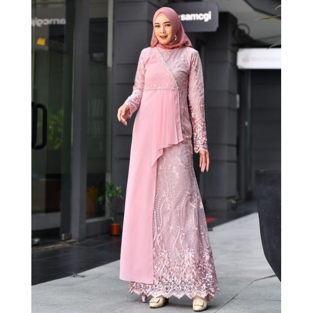 Gamis Duyung Raisa NK / Kebaya Gamis Modern Pesta Mewah / Kebaya Pesta Kondangan / Gamis Brukat / Kebaya Wisuda / Gamis Kebaya