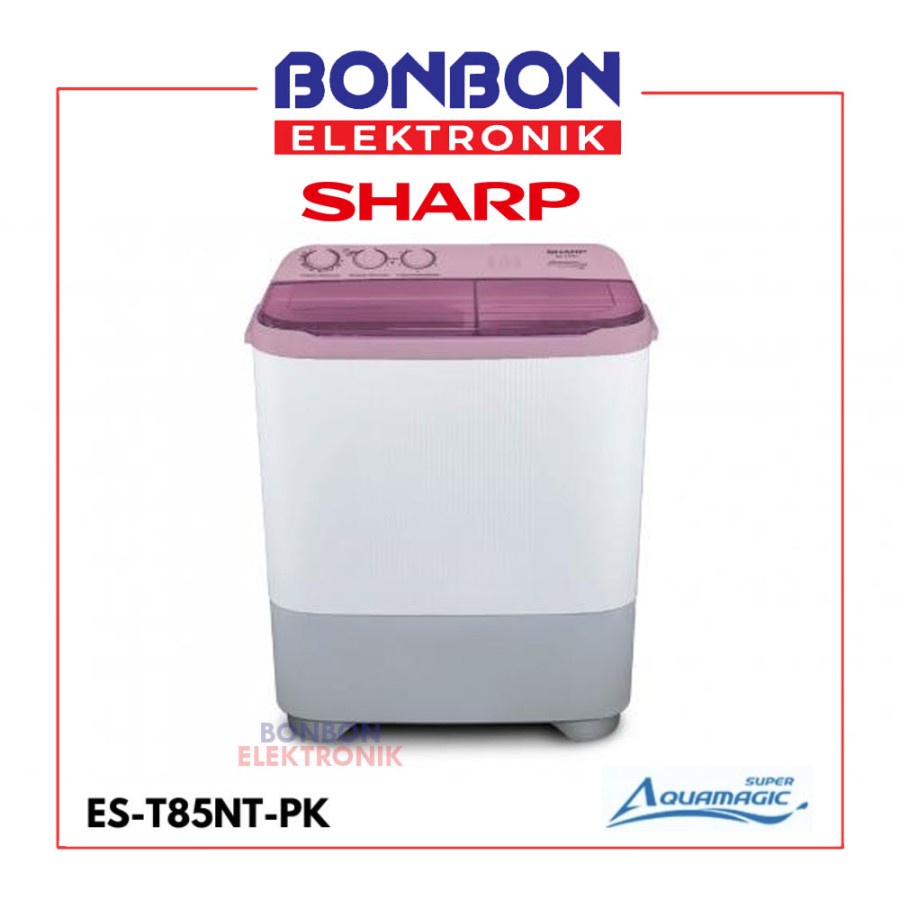 Sharp Mesin Cuci 2 Tabung 8KG ES-T85NT-PK / EST 85 NT Super Aquamagic