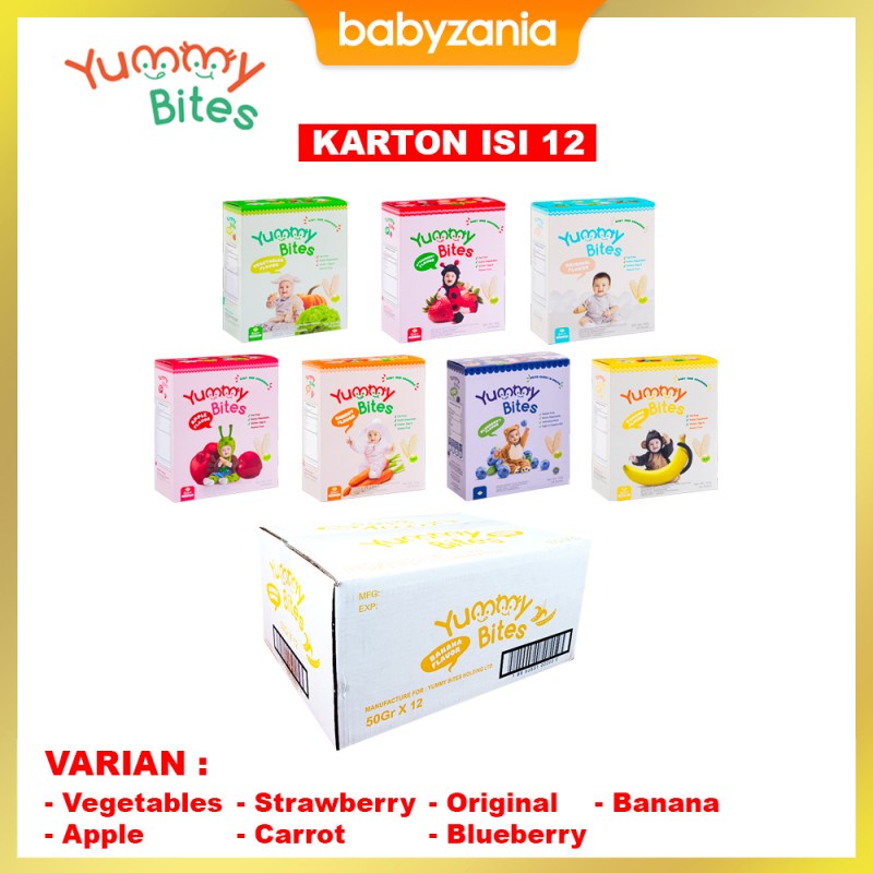 Yummy Bites Rice Cracker Snack Bayi 50 gr - Karton isi 12