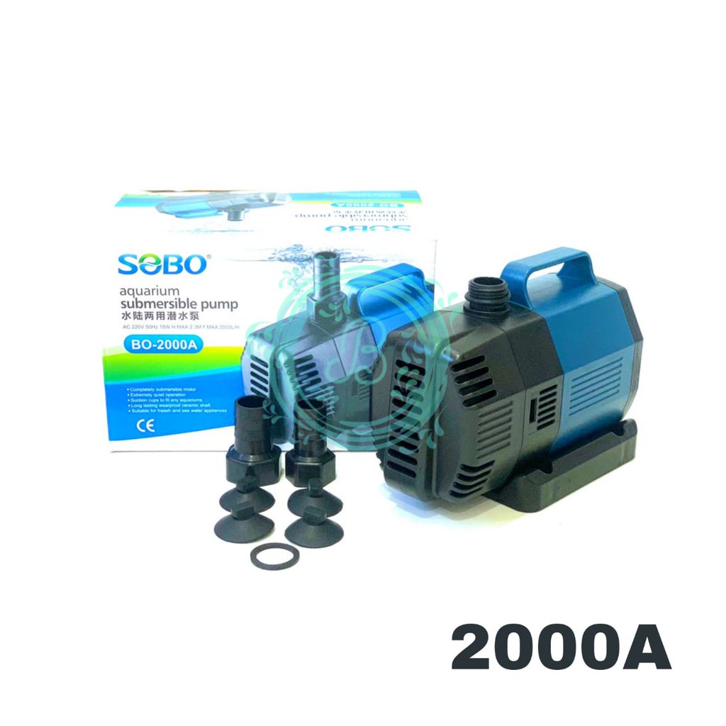 Sobo Amara BO-2000A 2000 A Pompa Celup Air Kolam Aquarium Hidroponik Pompa Hemat Daya