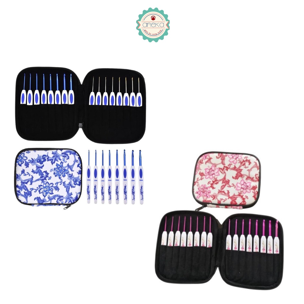 Hakpen (Alat Rajut / Crochet Hook) ANK Flower Grip / Motif Bunga SET