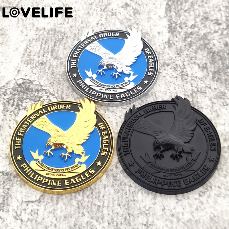 Stiker Logo Philippine Eagle Bahan Alloy Metal Untuk Dekorasi Mobil