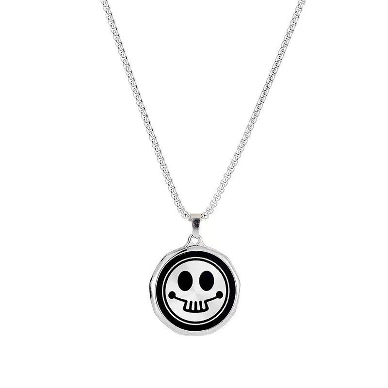 Kalung Rantai Liontin Bahan Stainless steel Gaya hip hop Untuk Pria Dan Wanita