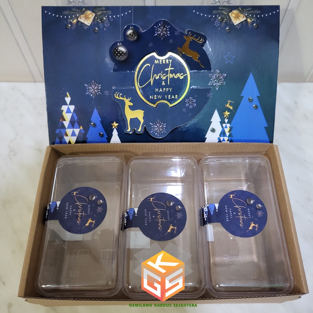 

10pcs Dus Natal Box Hampers Natal Kue Kering ukuran Toples 350gr