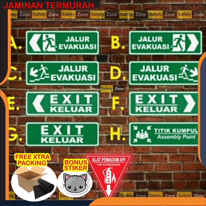 

Murah Sign Jalur Evakuasi dan Rambu Exit Akrilik ukuran 30x10cm - Stiker Elegan