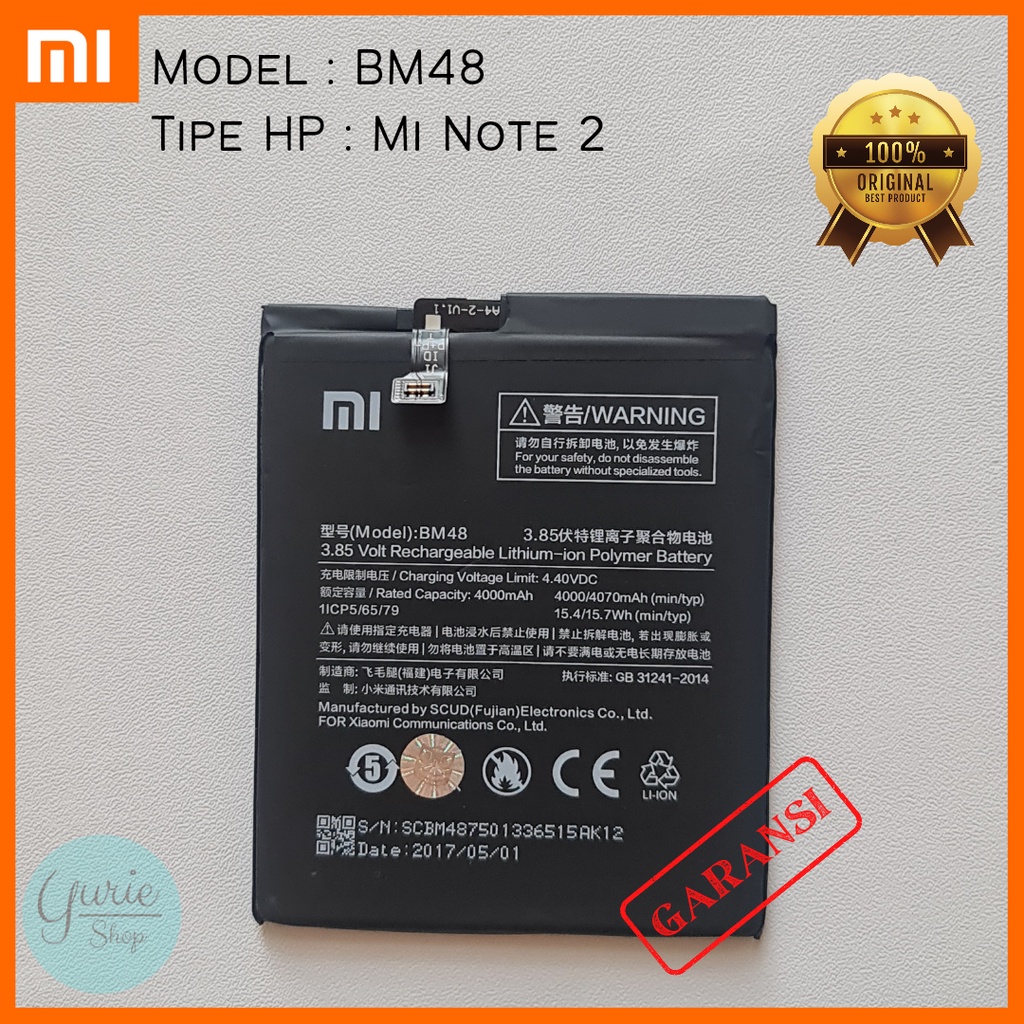 BATERAI BATTERY BATRE XIAOMI NOTE 2 BM48 ORIGINAL