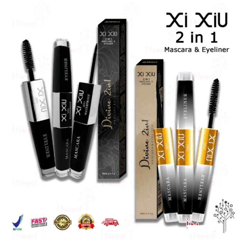 XIU XIU MASKARA EYELINER 2 IN 1 BLACK DAN GOLD