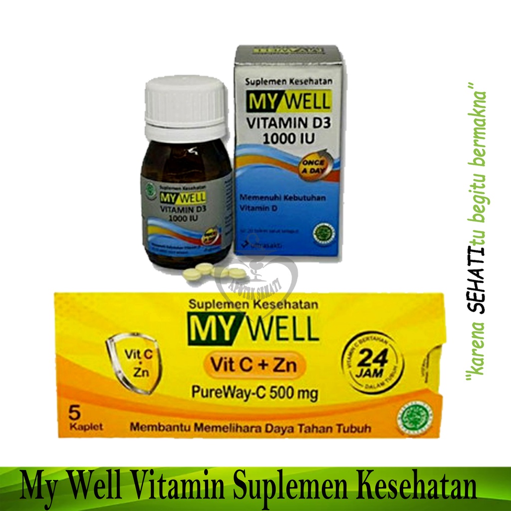 MY Well Vitamin D3 1000 Vitamin C Plus Zinc Membantu Memelihara Daya Tahan Tubuh