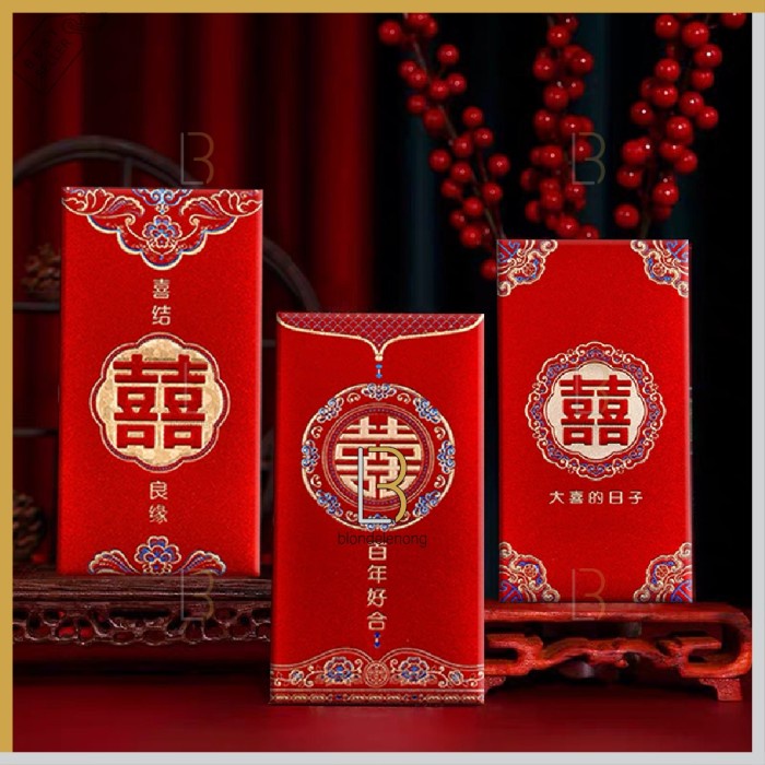 

Kusus Hari Ini Amplop Angpao Angpau Hongbao Wedding Sangjit Shuang Xi Double Happines Hemat