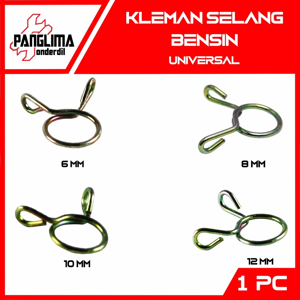 Kleman Selang Bensin Universal Motor Honda-Yamaha-Suzuki-Kawasaki Diameter Dalam 8 Mm-8Mm Keleman-Klip-Clip Slang