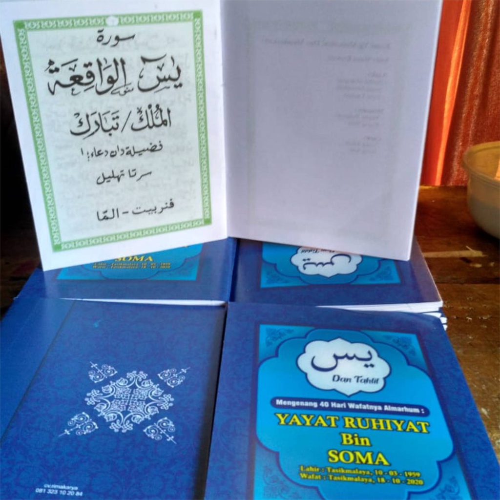 Buku Yasin dan Tahlil 64 Halaman Arab Saja Juga dilengkapi Foto Almarhum di Cover