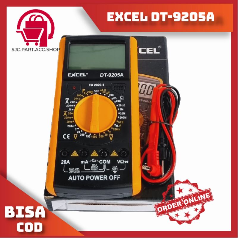 MULTITESTER AVOMETER DIGITAL EXCEL DT-9205A