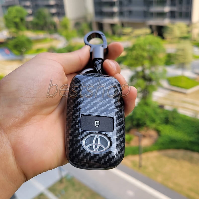 Remote Key Carbon Fiber Case Key Cover Pelindung Case Untuk Toyota Veloz Raize Avanza2022