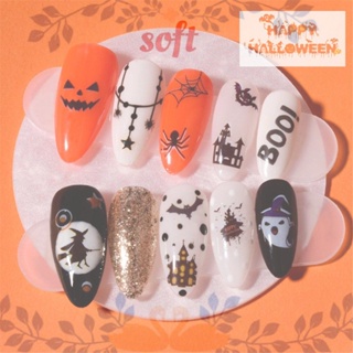 Image of thu nhỏ Softness Stiker Kuku Motif Labu Halloween / Tengkorak / Laba-Laba Untuk Nail Art DIY #0