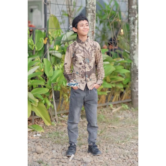 Kids Batik Couple Baju Kemeja Hem Couple Ayah Dan Anak Laki-Laki