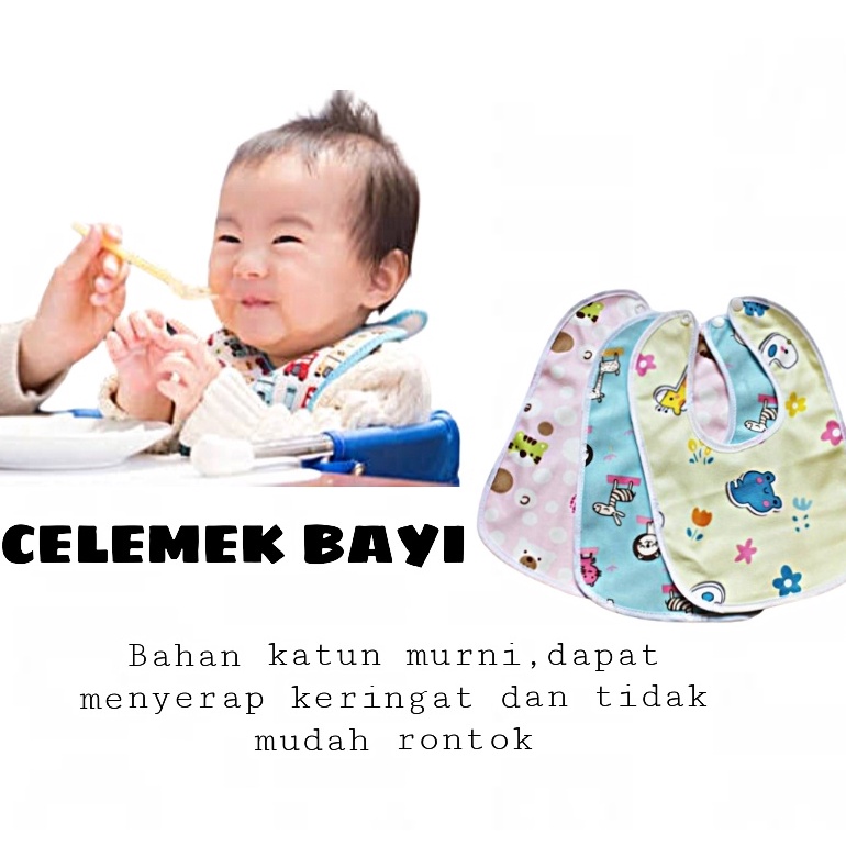 Celemek Makan Bayi Waterproof / Tatakan Makan Bayi Multifungsi