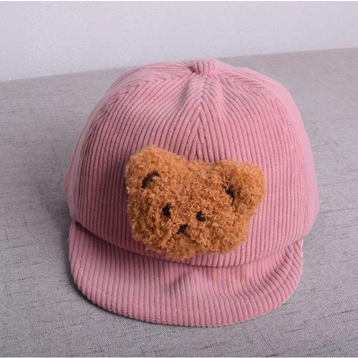 READY!!! topi lucu anak unisex usia 1-3 tahun motif 3D BEAR HEAD import premium / babylovanta