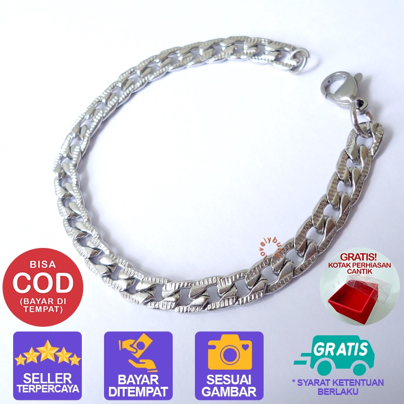 Promo Bonus Kotak Perhiasan Gelang Tangan Wanita Titanium Anti Karat Vin4 Gelang Rantai Wanita anti Luntur Terbaru Import Lovelybutik