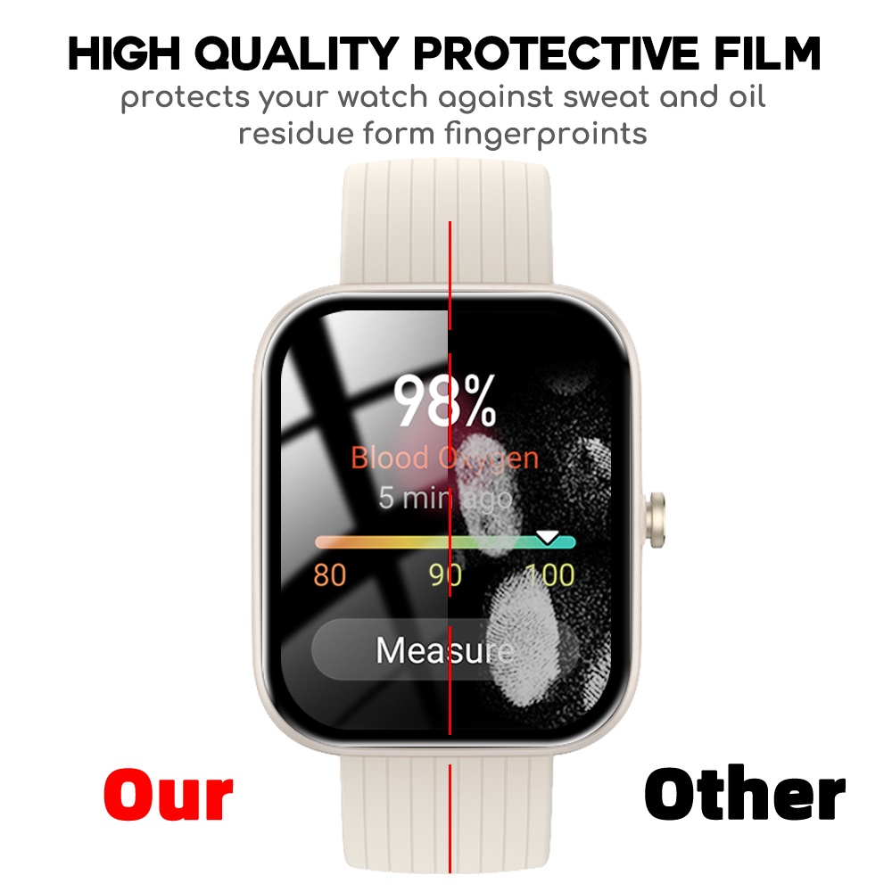 Film Pelindung Layar Smartwatch 3D Anti Gores / Sidik Jari Untuk Huami Amazfit BIP 3 / 3Pro