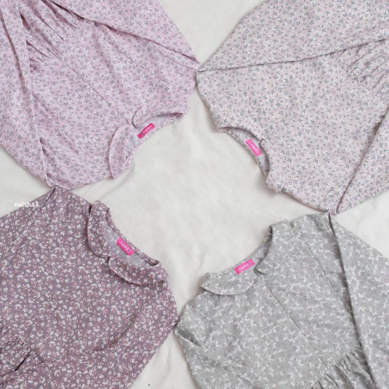 Gamis Syar'i Elnara Dress Naisha dari bahan Shakila dengan Motif Bunga| Dress Terbaru| Dress Bermoti