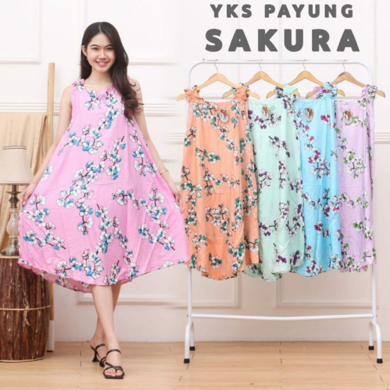 Daster Yukensi Payung 147.500 dapat 5 motif bahan rayon ld 110 bahu karet.