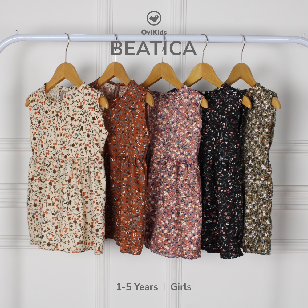 BEATICA DRESS ANAK REMPEL DRESS OBLONG ANAK PENDEK FASHION ANAK PEREMPUAN 1-3/ 5 TAHUN OVIKIDS