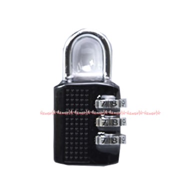 Passport Gembok Kombinasi Angka Kunci Pengaman Koper Gembok Hitam Pasport 3 Dial Combination Lock Black Padlock For Suitcase