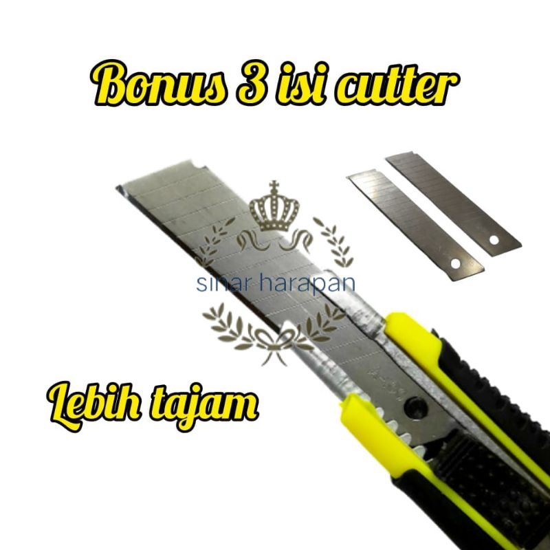 Pisau Cutter Besar/ Pisau Cutter Kater Karter Cuter Pemotong Kertas Grip Karet Besar