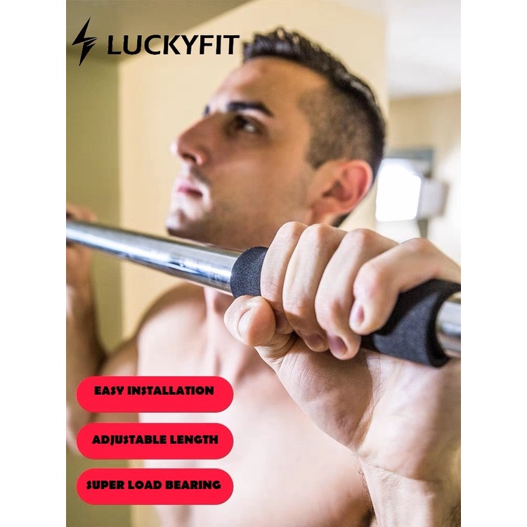 PULL UP BAR DOOR CHINNING LUCKYFIT ALAT FITNESS OLAHRAGA RUMAH Adjustable Chin Up Iron Gym Doorway