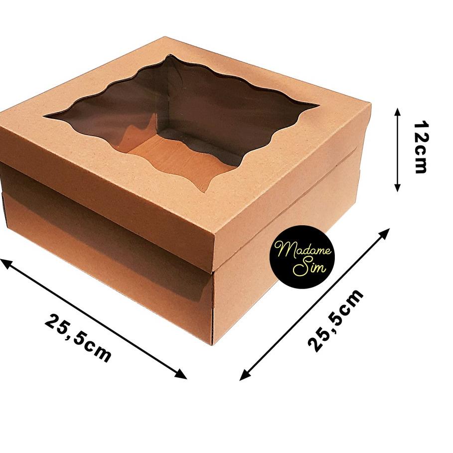 

Hot KOTAK KUE - CAKE BOX - DUS BOLU 25x25x12 - MS-02 ISI 10 PCS !!