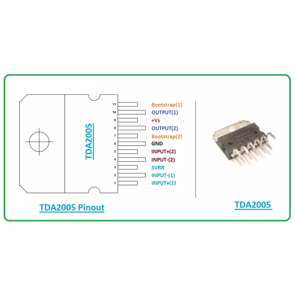 TDA 2005 Genuine ( 20 Stereo IC Amplifier ) ST Asli Kualitas Bagus IC TDA2005