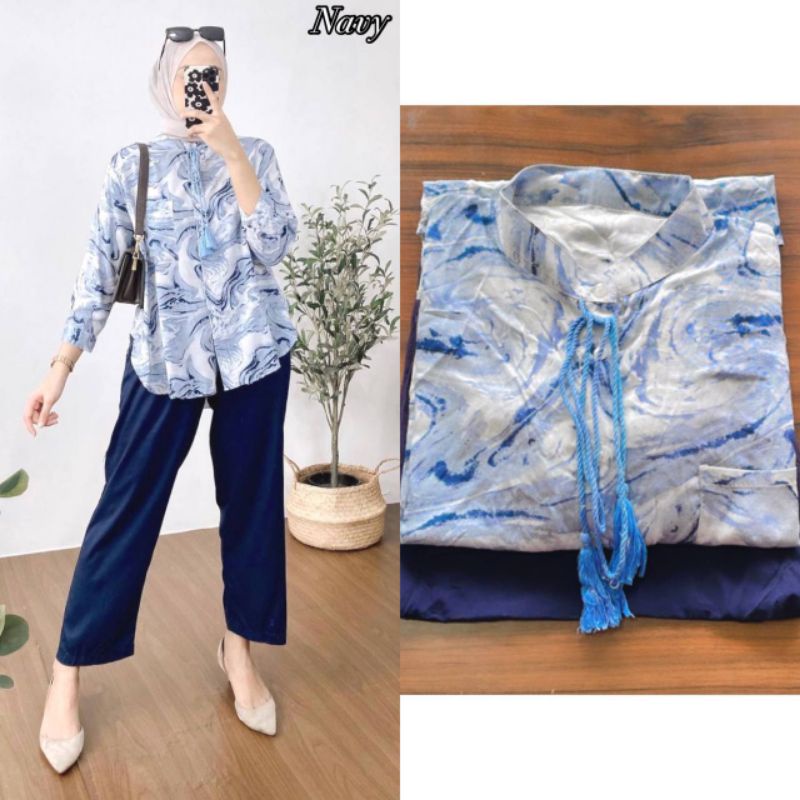 O Liloset Setelan Kemeja Kulot Rayon Ootd Remaja Ootd Kekinian