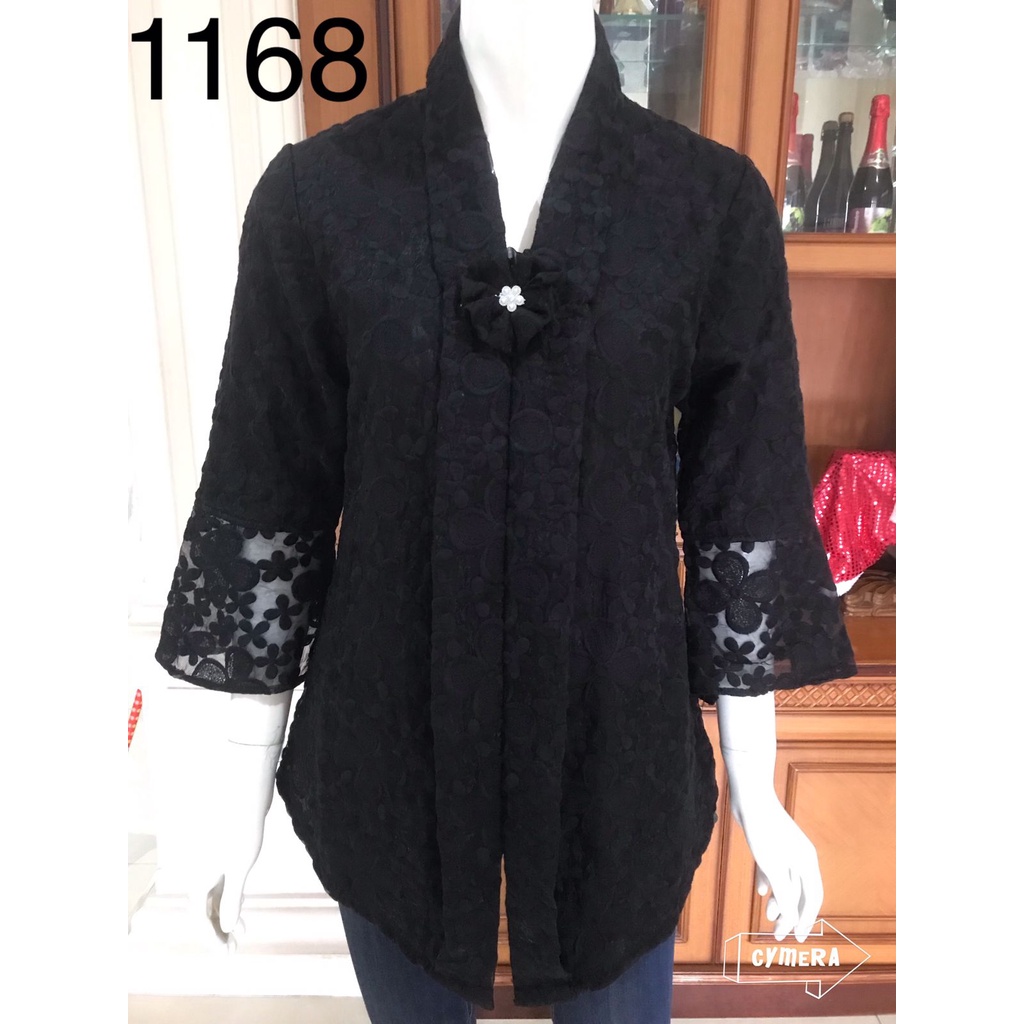 1168 kebaya full brukat alexuez premium hitam kebaya kartini