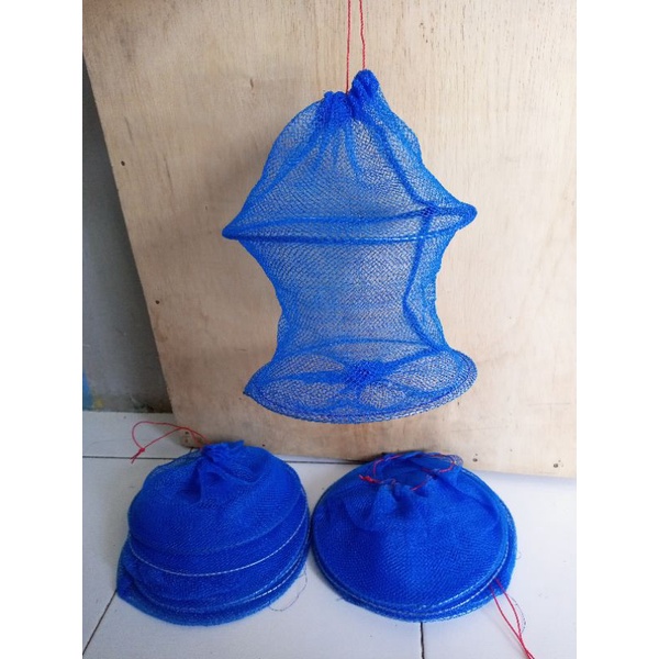 KEPIS KOJA TEMPAT IKAN KECIL WADER BAHAN POLINET BIRU 15.CM