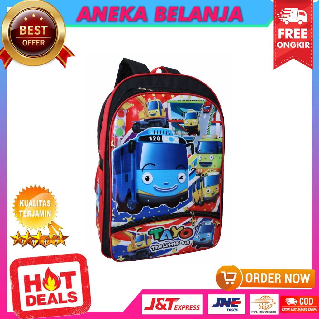 Tas Gendong Anak Kecil TK SD Ransel Gambar Karakter Little Bus Lucu Imut