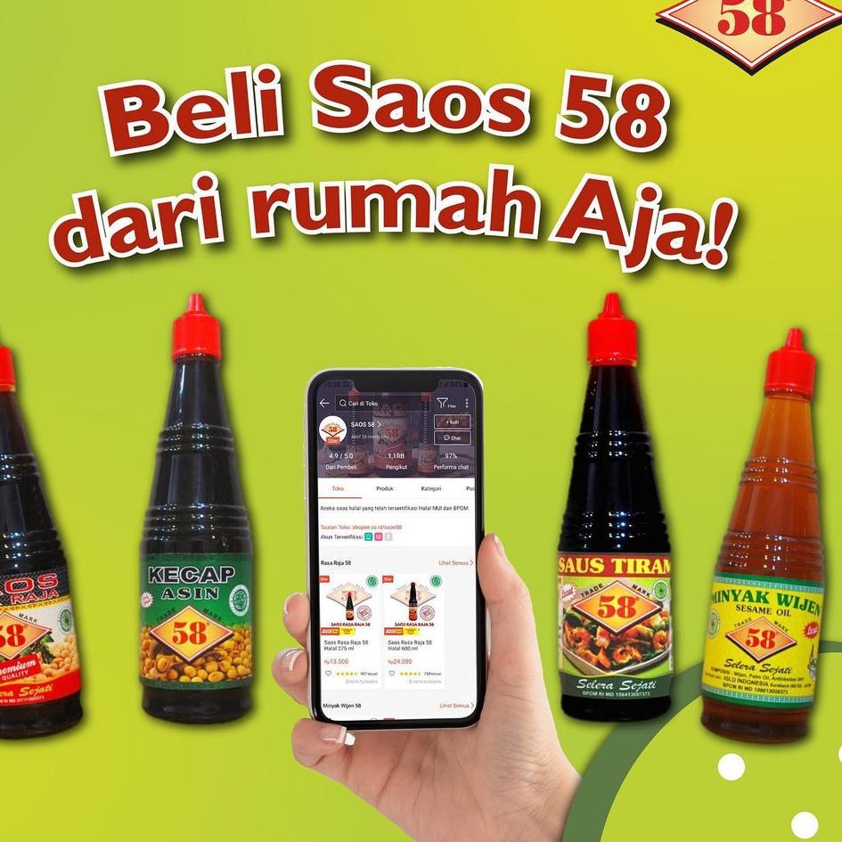 

HARGA GROSIR Saos 58 - DUO Tiram x Wijen 58 275 ml !