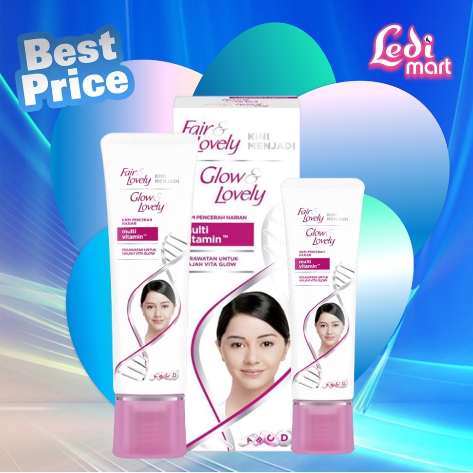 ORIGINAL Fair &amp; Lovely - Glow &amp; Lovely Cream Wajah Multivitamin 23gr &amp; 46gr BPOM  / Glow &amp; Lovely  / Brightening Cream, Cream Moisturizer / LEDI MART