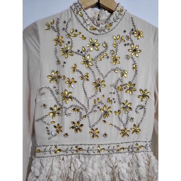 Solemio Dress Gamis Gaun Pesta Original Preloved Broken White