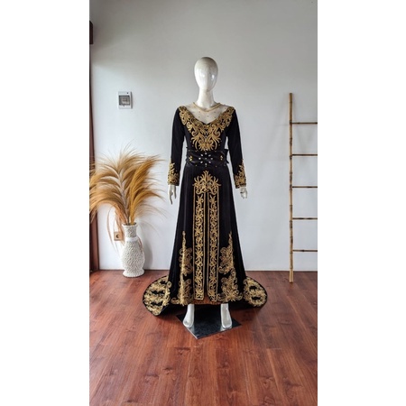 kebaya pengantin bludru sabrina