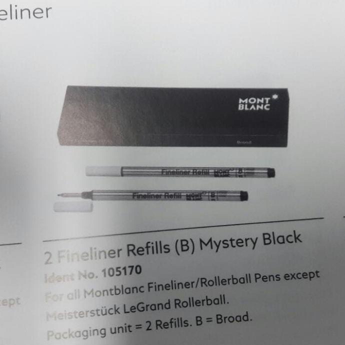 

Refill Fineliner MontBlanc (B) Mystery Black / Pacific Blue