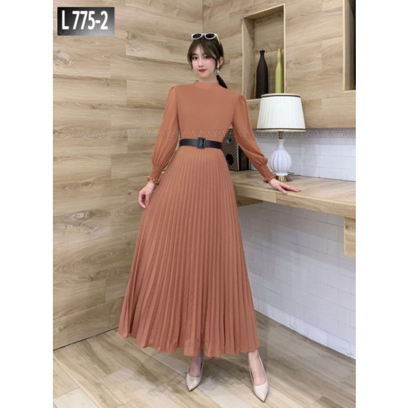 dress rok plisket import premium