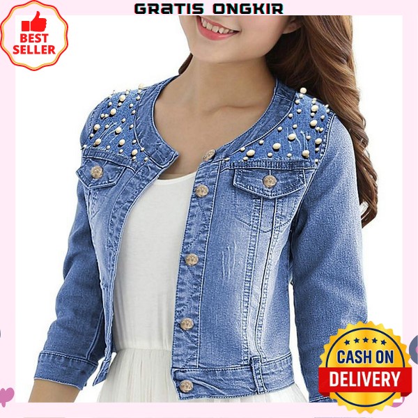 Jaket Jins Crop Oversize Import Jaket Jeans Jins Wanita Jacket Denim Jaket Oversize Jaket Jeans Jake