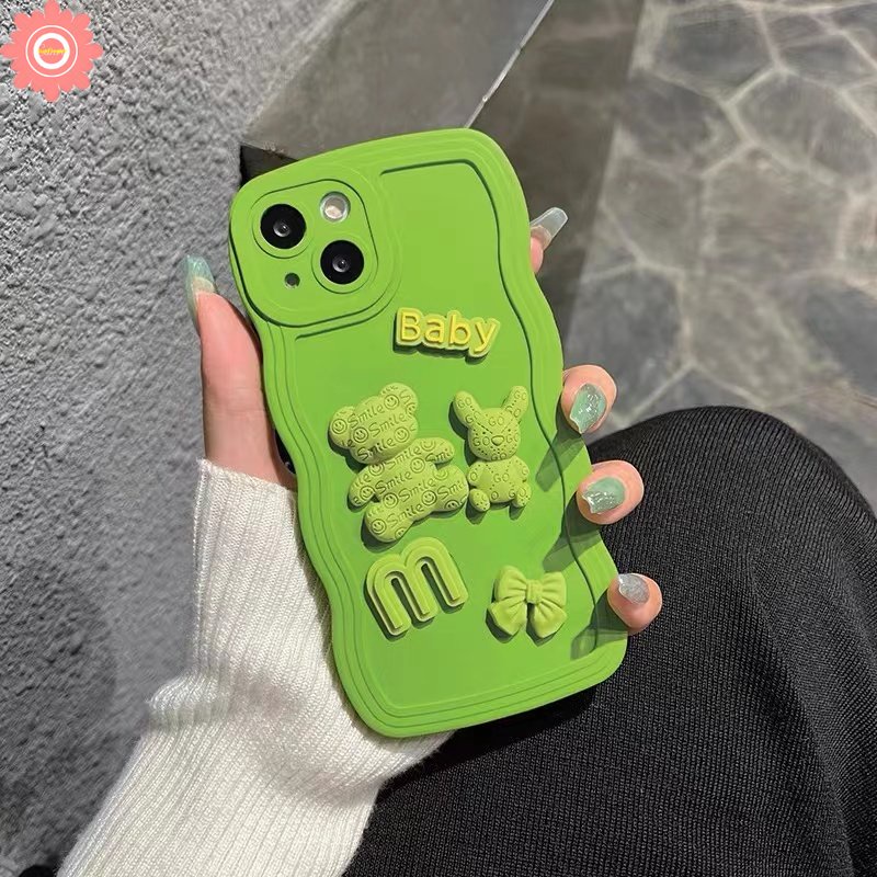 Case Motif Kartun Beruang 3D Warna Permen Untuk iPhone 7 8 14 Plus XR 11 14 12 13 Pro MAX X XS MAX