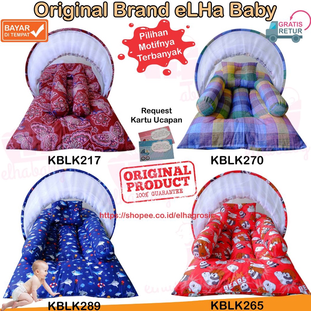Tempat Tidur Bayi Lucu Kelambu Lipat Set Baru Lahir | Paket Produk Kasur Baby Newborn Karakter Murah