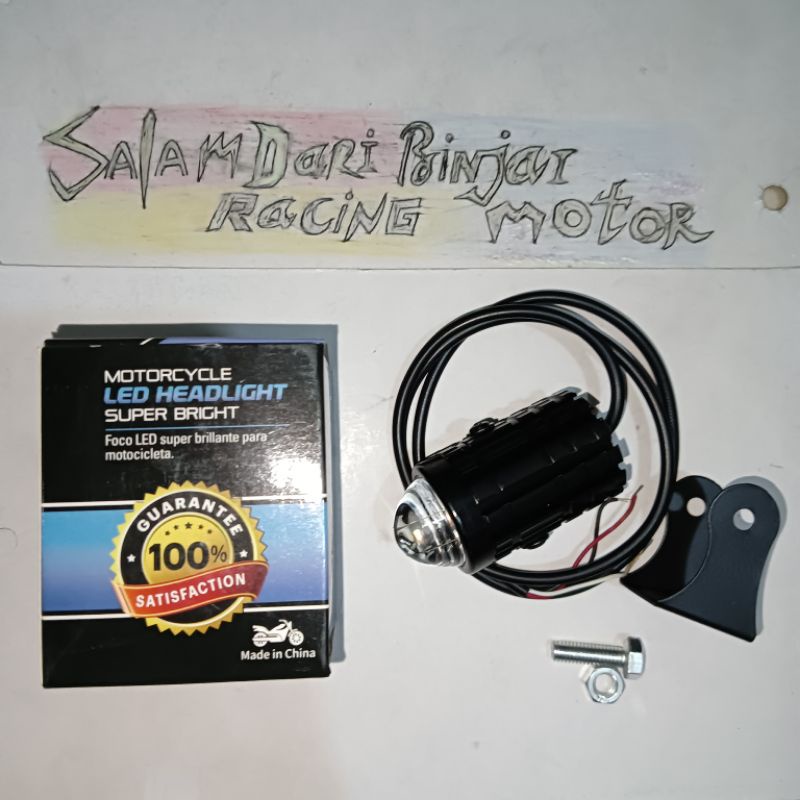 LAMPU LED SOROT LASER MOTOR PUTIH KUNING SUPER TERANG /LAMPU SOROT TEMBAK LED LASER CAHAYA PUTIH KUN