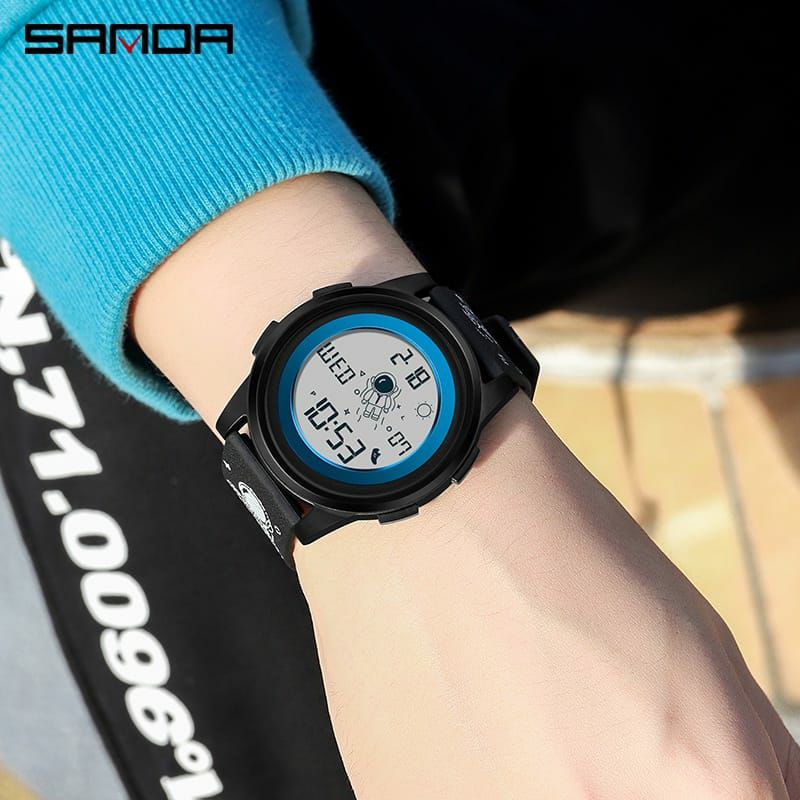 VIRAL SANDA 2122 Jam Tangan Pria Wanita Digital EL Backlight Sport Watch Anti Air