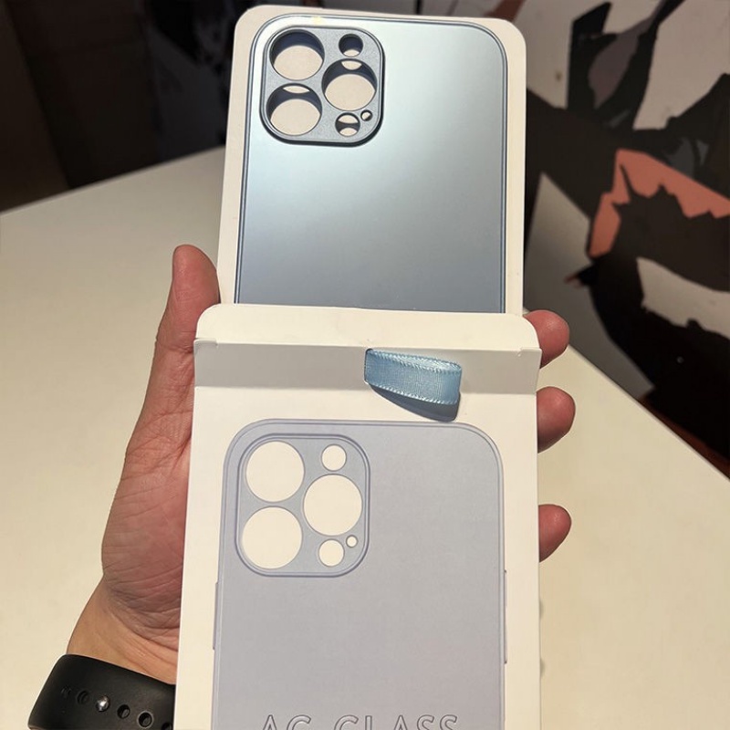 Hard Case Kaca Buram Logo Tahan Sidik Jari Untuk iPhone 14 13 12 Pro Max