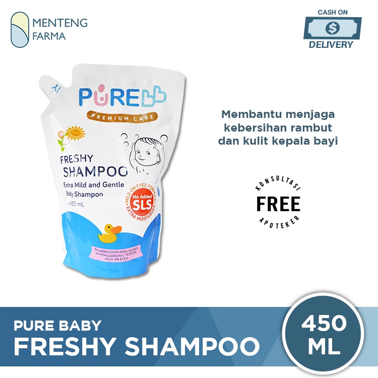 Pure Baby Shampoo Freshy Refill 450 mL - Shampoo Bayi Non SLS