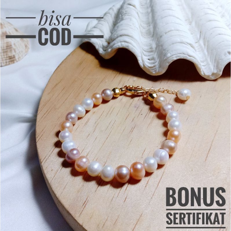 Gelang Wanita Mutiara Asli Bersertifikat||gelang tangan bangle||gelang mutiara asli||gelang wanita||